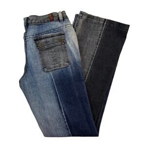 Y2k low rise flares jeans grey blue denim sz 6 by crest